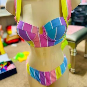 pastel two piece bathing suit